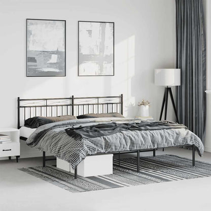 Giroletto con Testiera in Metallo Nero 183x213 cm