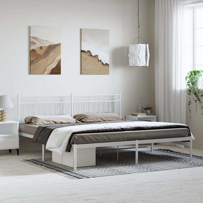Giroletto con Testiera Metallo Bianco 193x203 cm