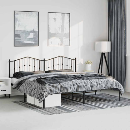 Giroletto con Testiera in Metallo Nero 193x203 cm