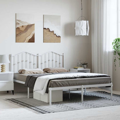 Giroletto con Testiera Metallo Bianco 135x190 cm