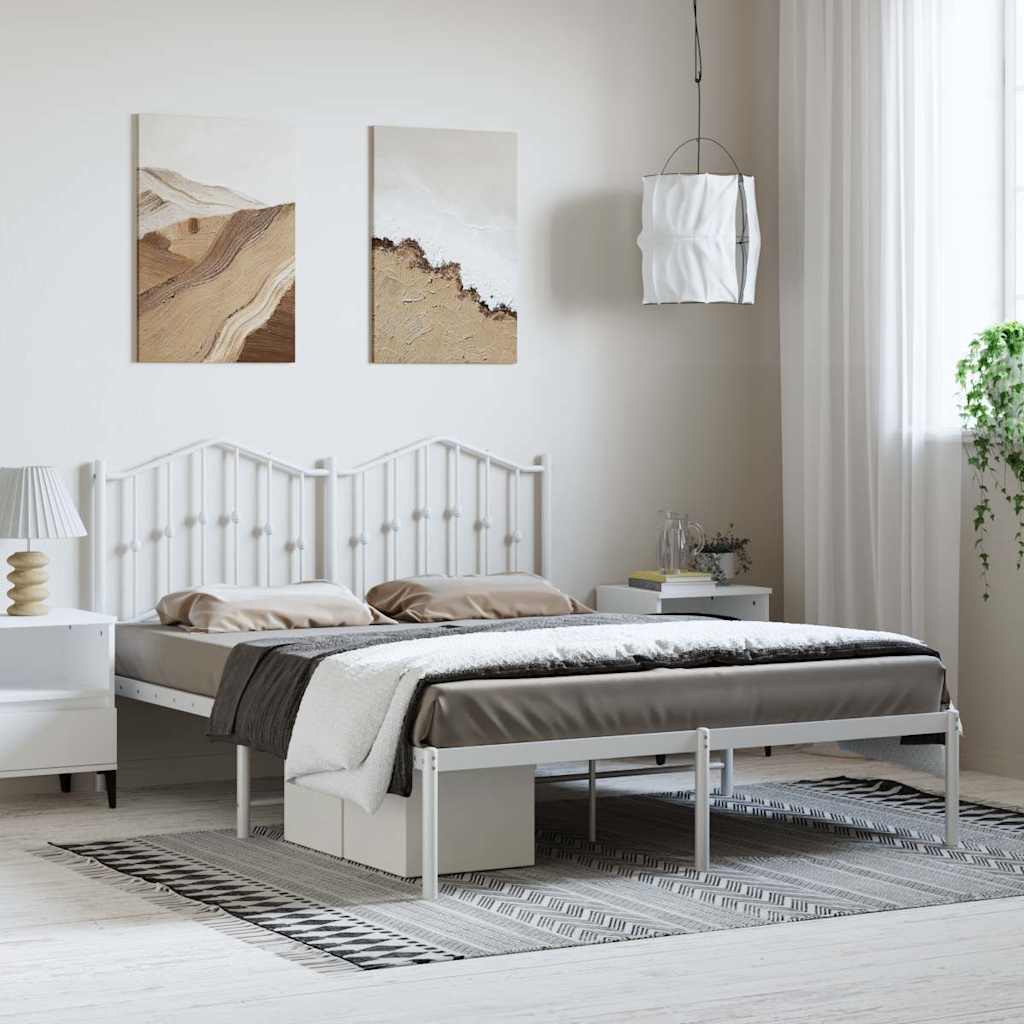 Giroletto con Testiera Metallo Bianco 150x200 cm