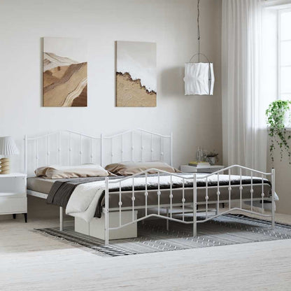Giroletto con Testiera e Pediera Metallo Bianco 183x213 cm