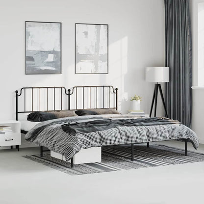Giroletto con Testiera in Metallo Nero 183x213 cm
