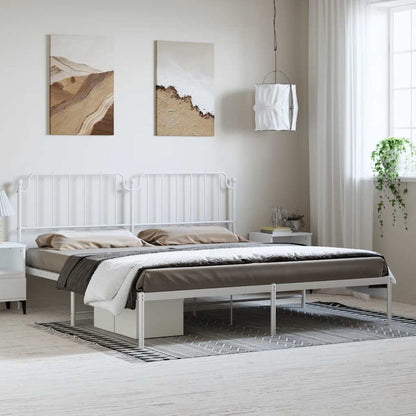 Giroletto con Testiera Metallo Bianco 183x213 cm