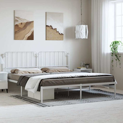 Giroletto con Testiera Metallo Bianco 193x203 cm