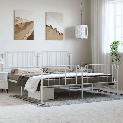 Giroletto con Testiera e Pediera Metallo Bianco 183x213 cm