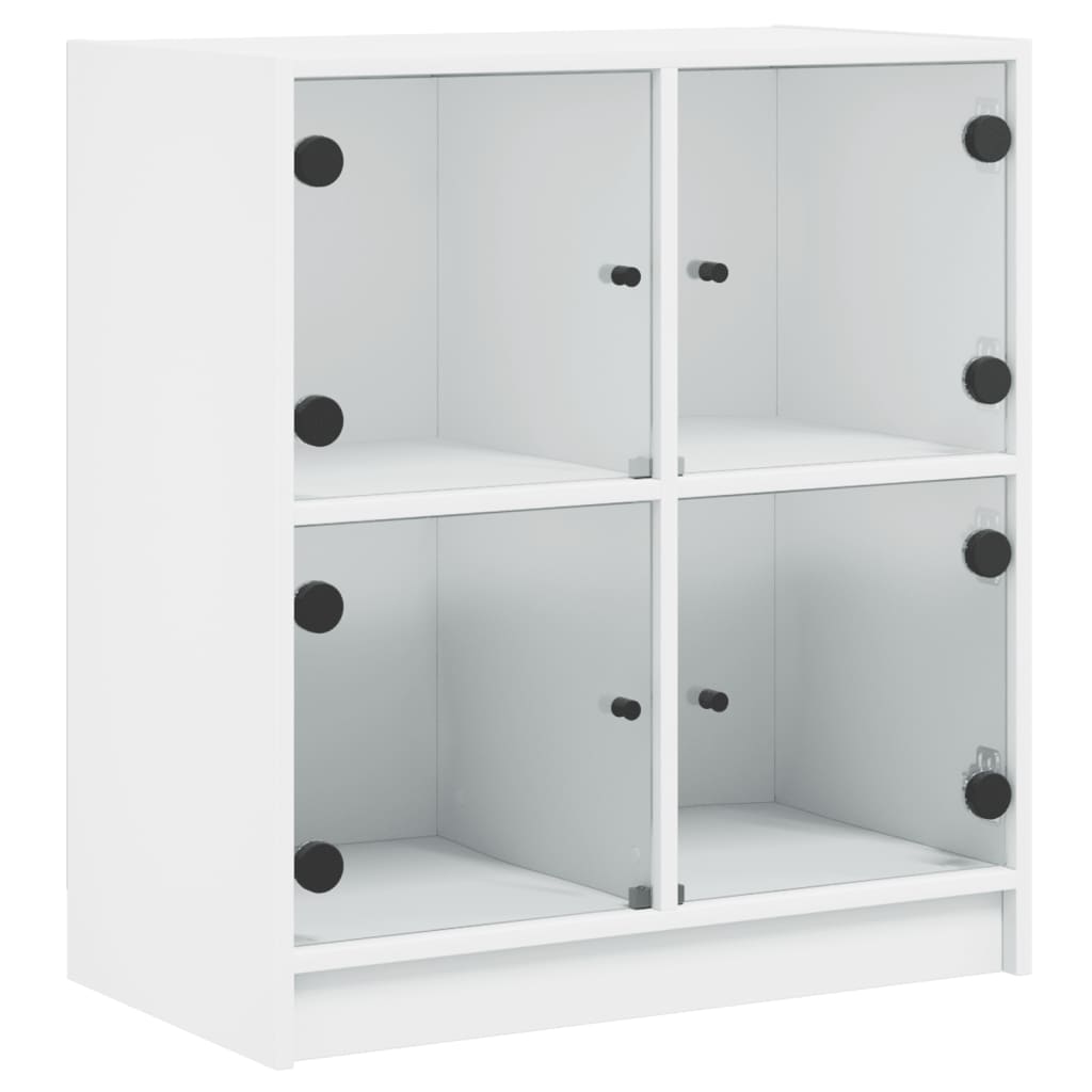 Mobile con Ante in Vetro Bianco 68x37x75,5 cm