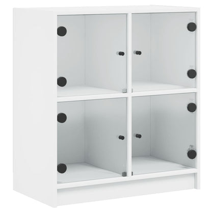 Mobile con Ante in Vetro Bianco 68x37x75,5 cm