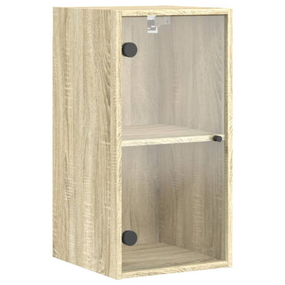 Mobile a Muro con Ante in Vetro Rovere Sonoma 35x37x68,5 cm