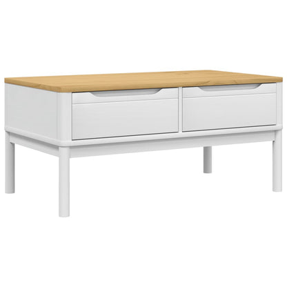 Tavolino FLORO Bianco 99x55,5x45 cm in Legno di Pino