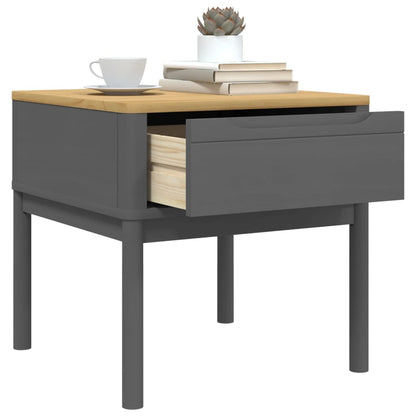 Tavolo per Lampada FLORO Grigio 55x55x54 cm Legno Massello Pino
