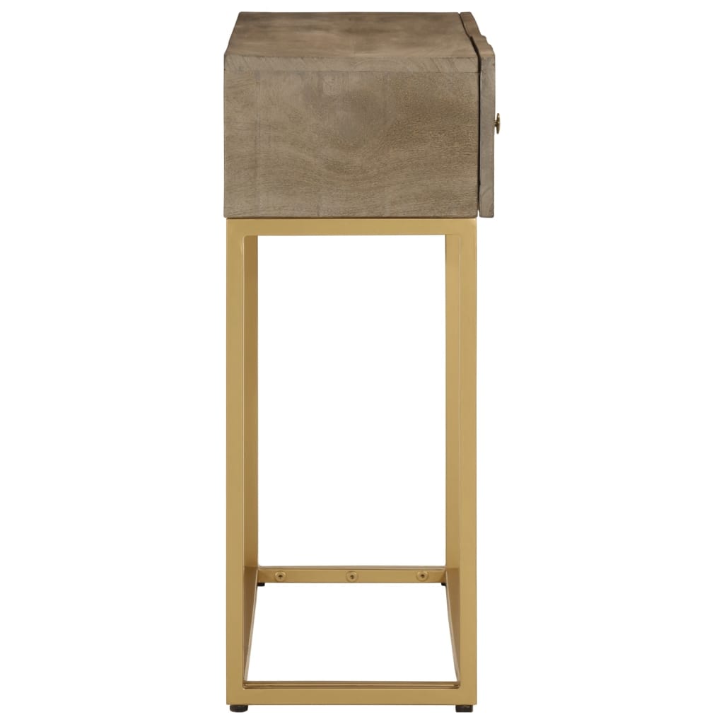 Tavolo Consolle 90x30x76 cm in Legno Massello di Mango e Ferro