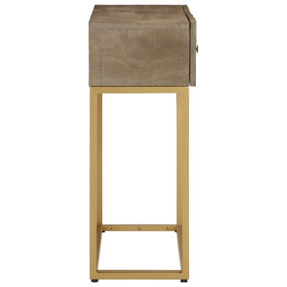 Tavolo Consolle 90x30x76 cm in Legno Massello di Mango e Ferro