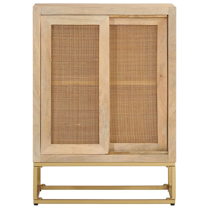 Credenza 55x30x76 cm in Legno Massello di Mango e Ferro