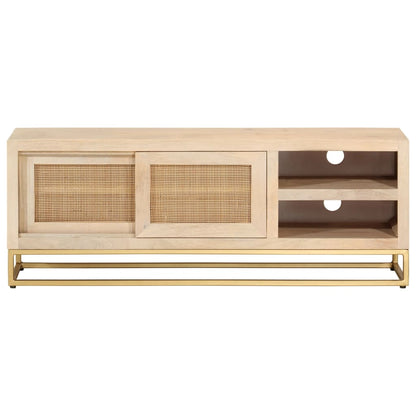Mobile Porta TV 110x30x40 cm in Legno Massello di Mango e Ferro