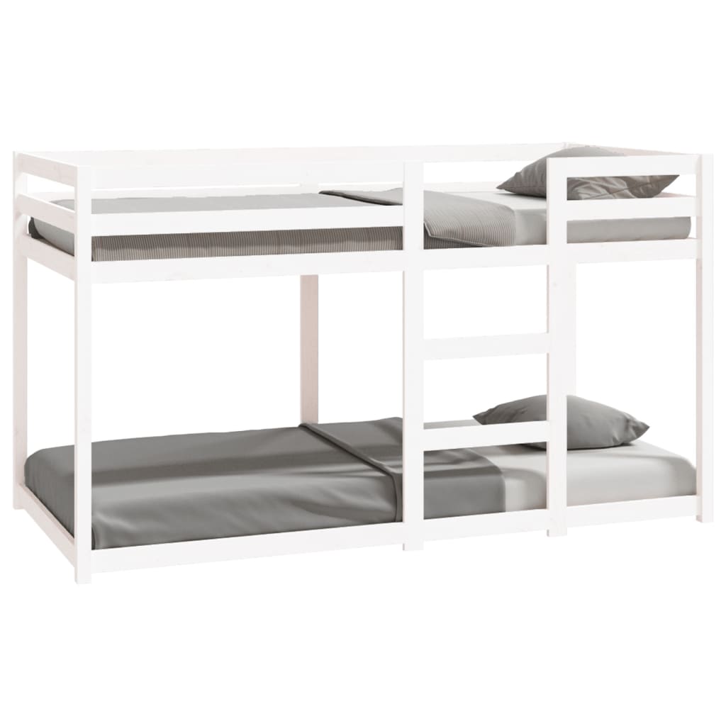 Letto a Castello senza Materasso Bianco 90x190cm Massello Pino