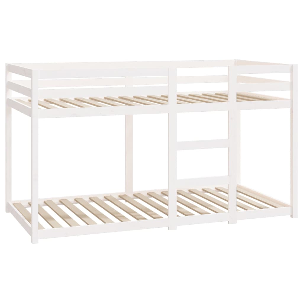 Letto a Castello senza Materasso Bianco 90x190cm Massello Pino