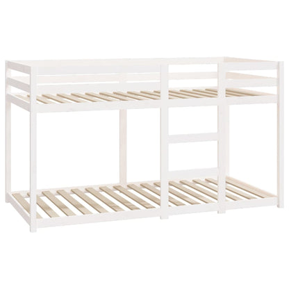 Letto a Castello senza Materasso Bianco 90x190cm Massello Pino