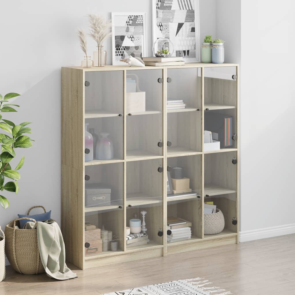 Libreria Ante Rovere Sonoma 136x37x142 cm in Legno Multistrato