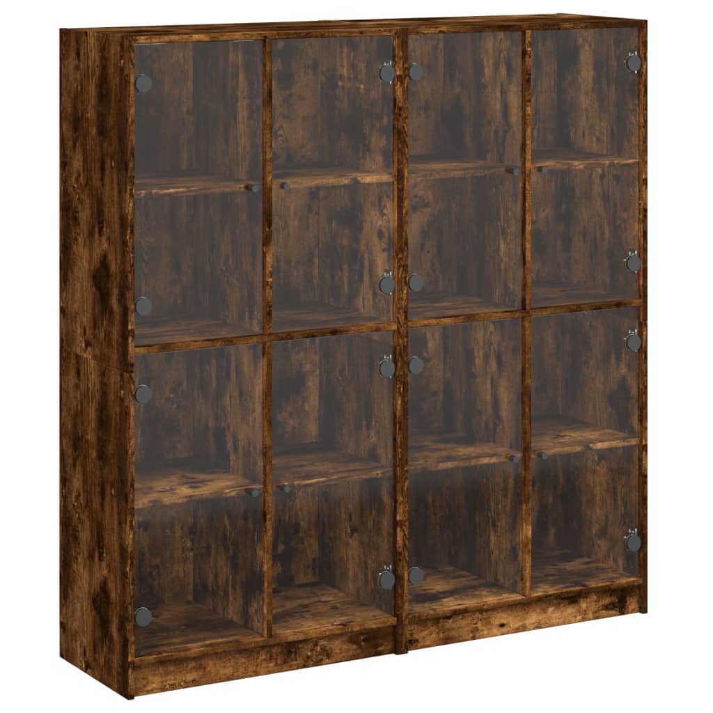 Libreria Ante Rovere Fumo 136x37x142 cm in Legno Multistrato