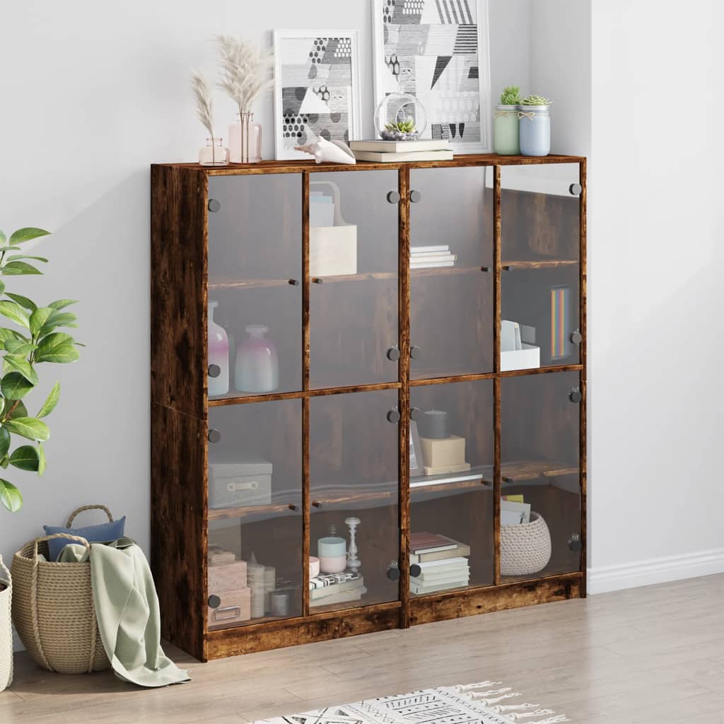 Libreria Ante Rovere Fumo 136x37x142 cm in Legno Multistrato