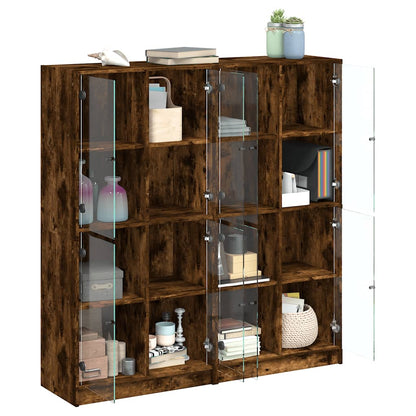 Libreria Ante Rovere Fumo 136x37x142 cm in Legno Multistrato