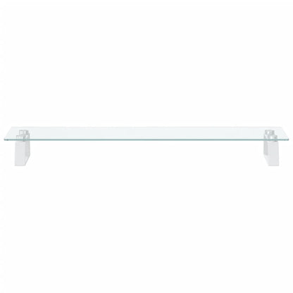Supporto per Monitor Bianco 80x20x8cm Vetro Temperato e Metallo