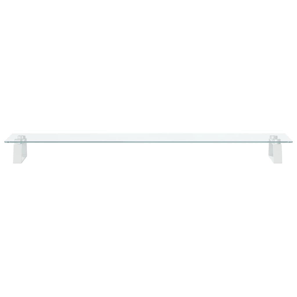Supporto per Monitor Bianco 100x20x8cm Vetro Temperato Metallo