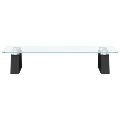 Supporto per Monitor Nero 40x20x8cm Vetro Temperato e Metallo