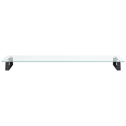 Supporto per Monitor Nero 100x35x8cm Vetro Temperato e Metallo