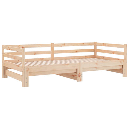 Divano Letto con Letto Estraibile 90x190 cm Legno Massello Pino