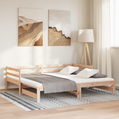 Divano Letto con Letto Estraibile 90x190 cm Legno Massello Pino