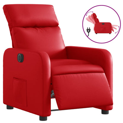 Poltrona Reclinabile Elettrica Rossa in Similpelle