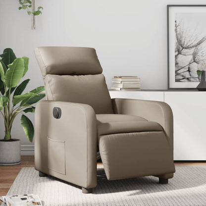 Poltrona Reclinabile Elettrica Cappuccino in Similpelle
