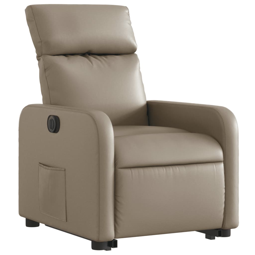 Poltrona Alzapersona Reclinante Elettrica Cappuccino Similpelle