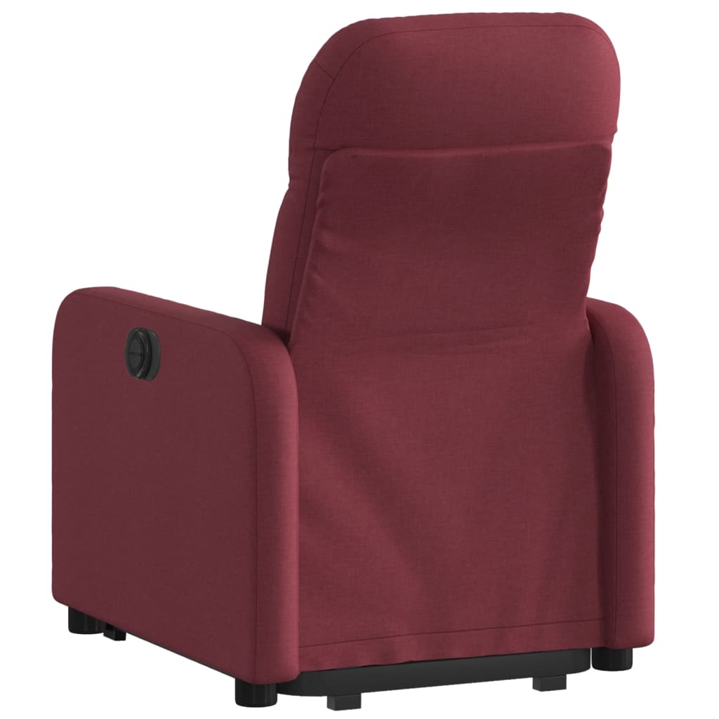 Poltrona Alzapersona Reclinabile Elettrica Rosso Vino Tessuto
