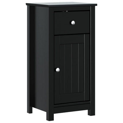 Set Mobili da Bagno 3 pz BERG Nero in Legno Massello di Pino