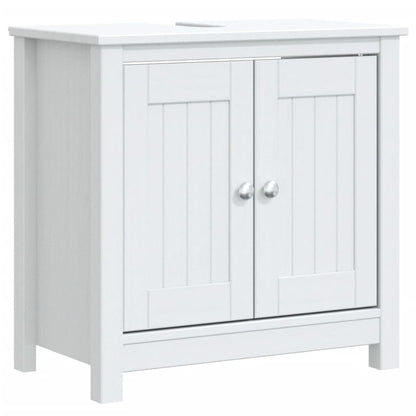 Set Mobili da Bagno 3 pz BERG Bianco in Legno Massello di Pino