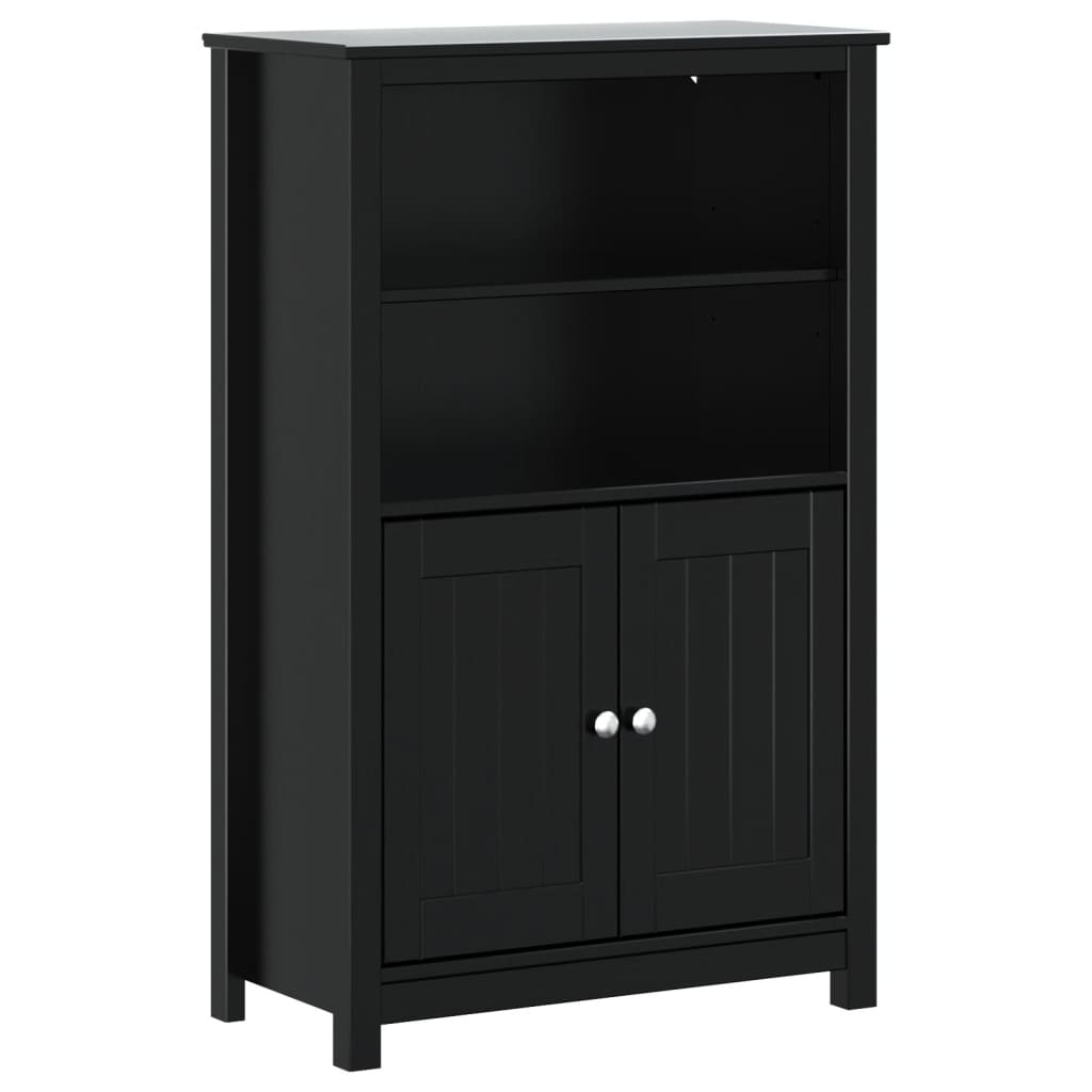 Set Mobili da Bagno 3 pz BERG Nero in Legno Massello di Pino