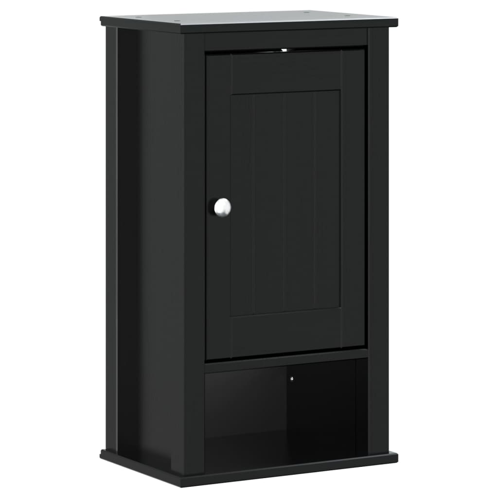 Set Mobili da Bagno 3 pz BERG Nero in Legno Massello di Pino