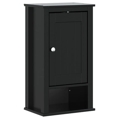 Set Mobili da Bagno 3 pz BERG Nero in Legno Massello di Pino