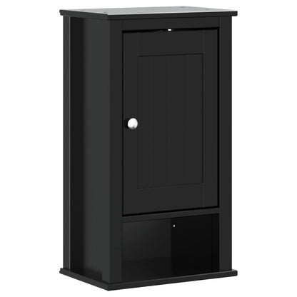 Set Mobili da Bagno 4 pz BERG Nero in Legno Massello di Pino