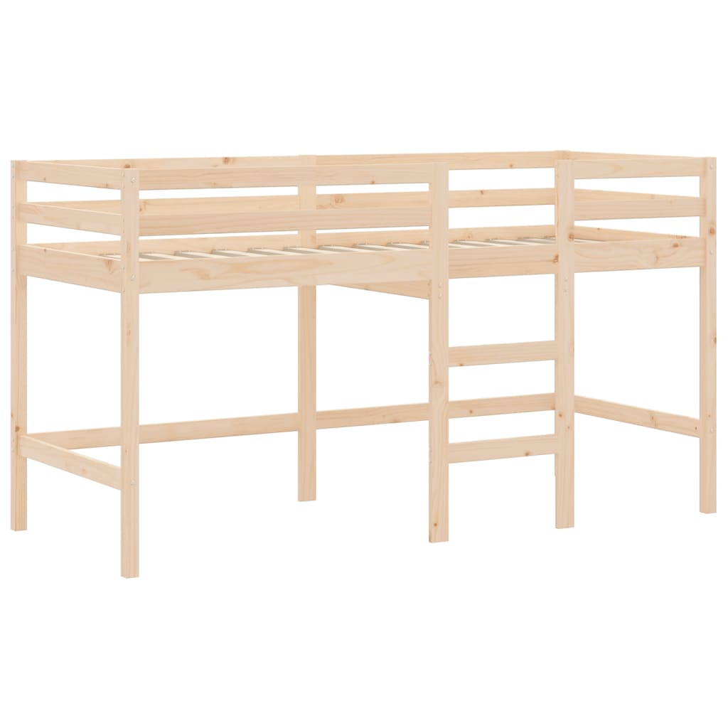 Letto Soppalco con Scala Bambini 90x200 cm Legno Massello Pino