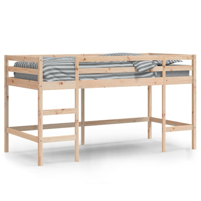 Letto Soppalco con Scala Bambini 80x200cm Massello Pino