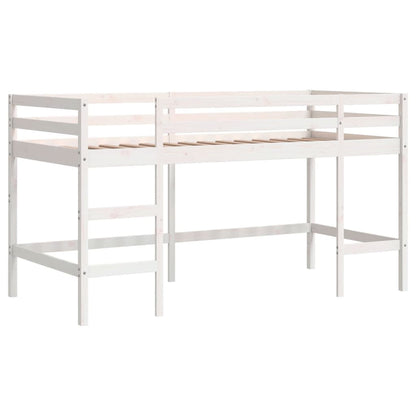 Letto Soppalco con Scala Bambini 90x190 cm Legno Massello Pino