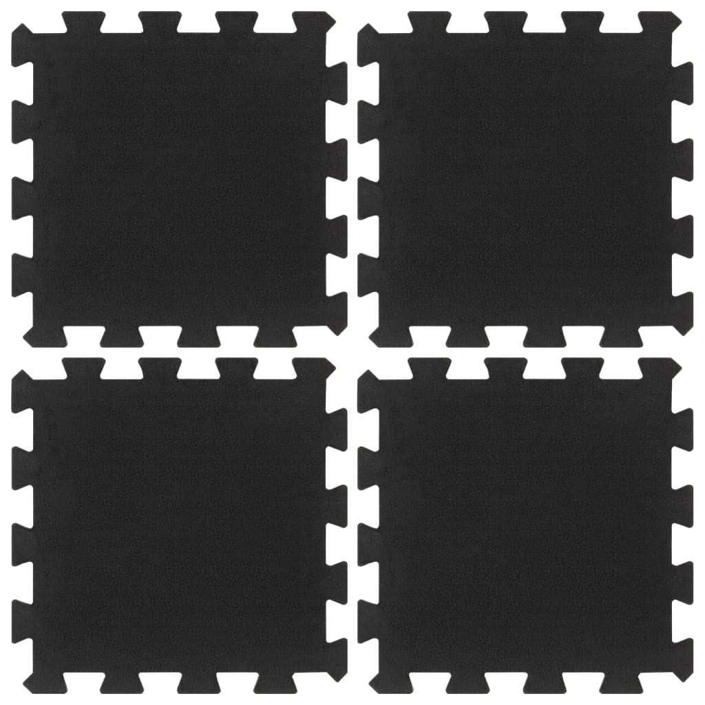 Piastrelle per Pavimenti in Gomma 4 pz Nere 16 mm 30x30 cm
