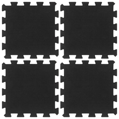 Piastrelle per Pavimenti in Gomma 4 pz Nere 16 mm 30x30 cm