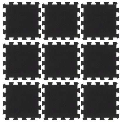 Piastrelle per Pavimenti in Gomma 9 pz Nere 16 mm 30x30 cm