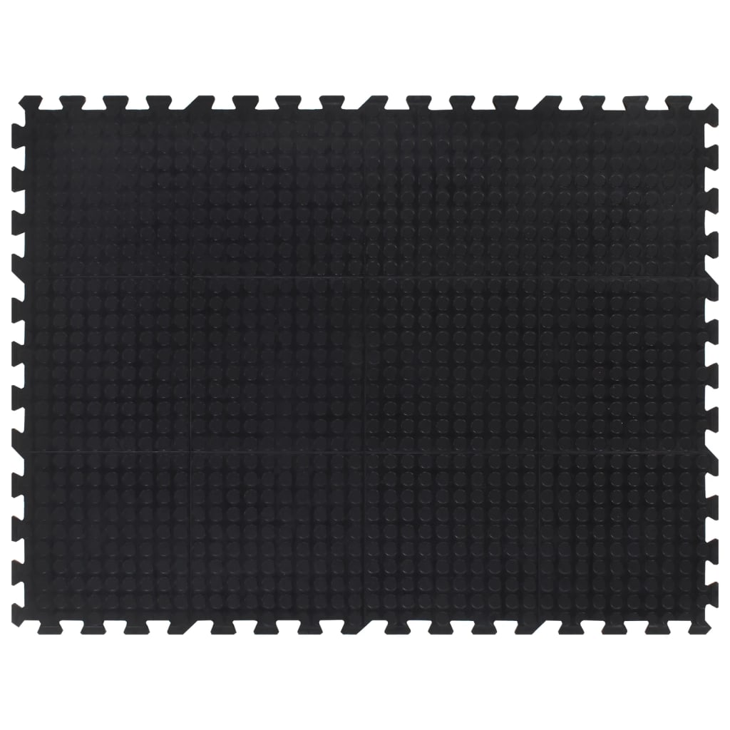 Piastrella per Pavimenti in Gomma Nera 12 mm 90x120 cm