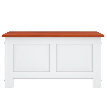Cassapanca con Coperchio Marrone e Bianco Legno Massello Acacia